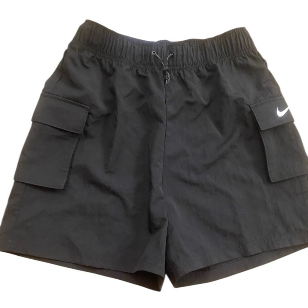 Nike Women’s Black Loose Fit High Rise Drawstring Shorts New Small